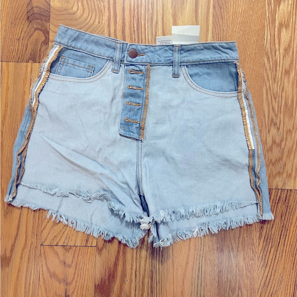 Inside out denim shorts